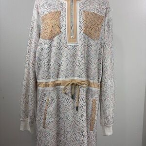 Queen of Sparkles ✨ ALL Over rhinestones fleece dress, White Size Large l